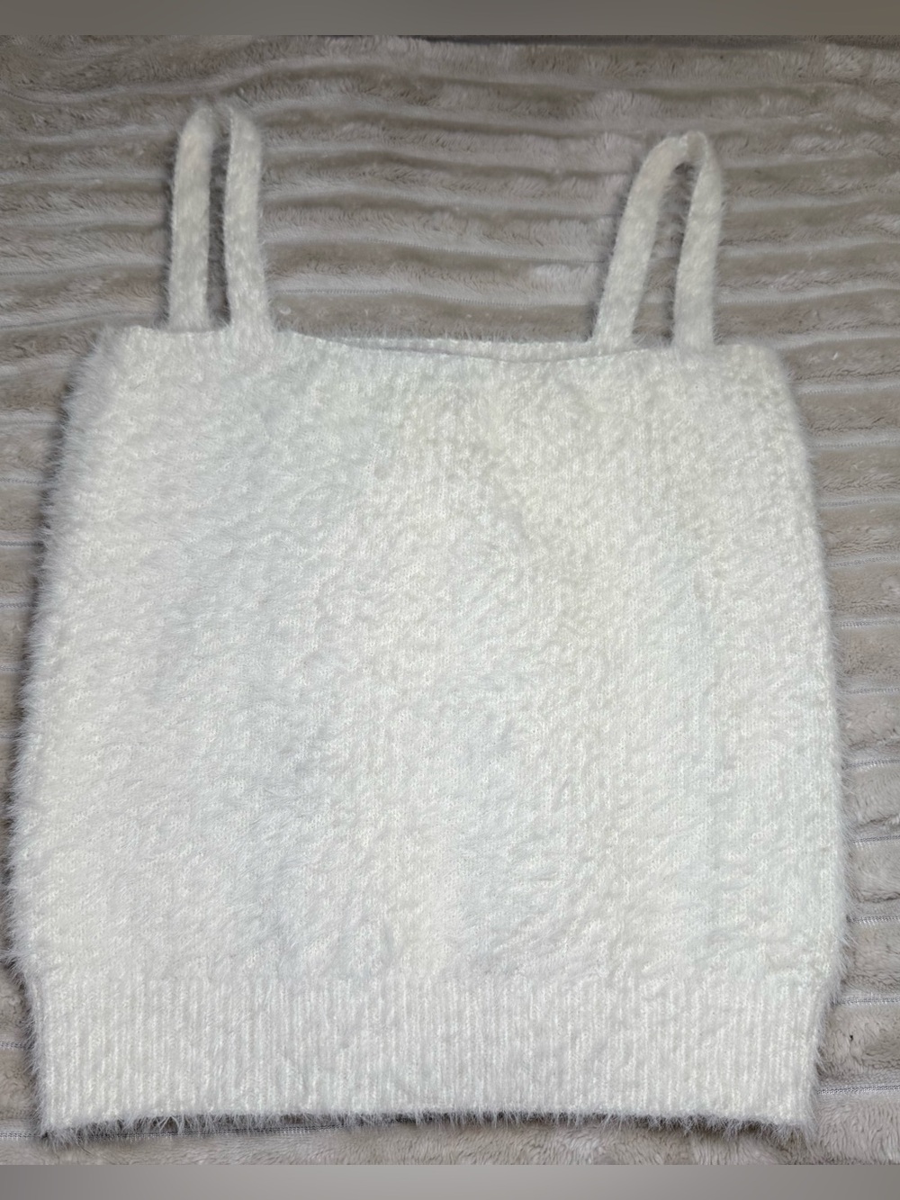Plush Cream Fuzzy Tank